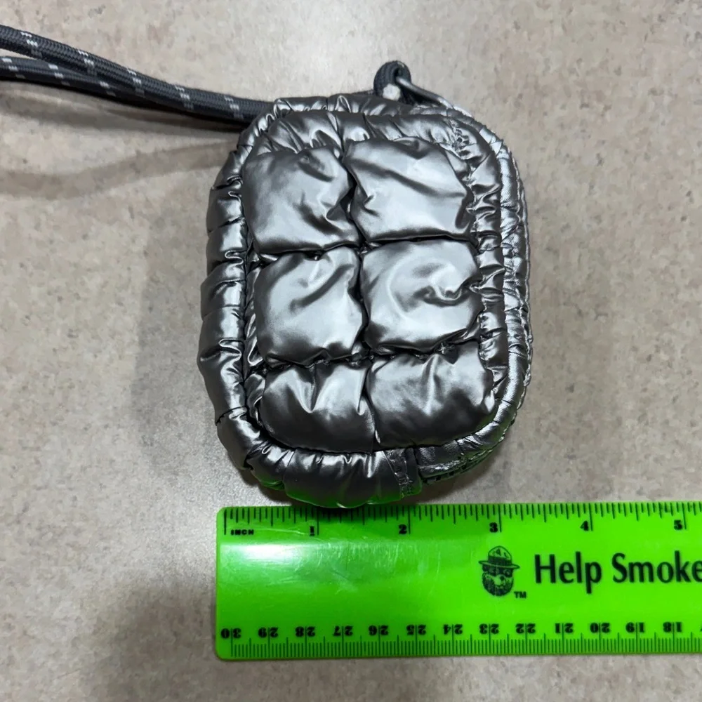 Metallic Silver Quilted Wristlet NWOT